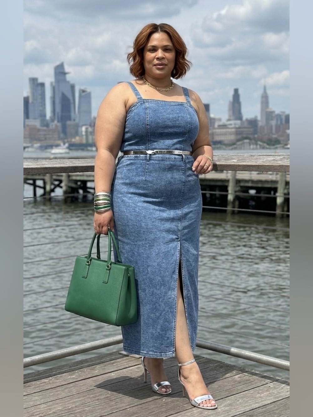 Plus Size Blue Denim Dress
